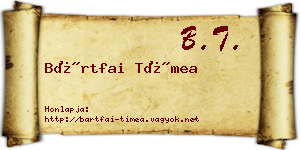 Bártfai Tímea névjegykártya